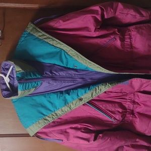 Vintage 80s London fog color block thinsulate coat medium wild color retro